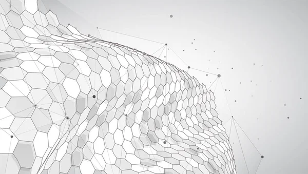 六角形の抽象的なベクトル背景です 3Dデザイン 仮想世界 — ストックベクタ