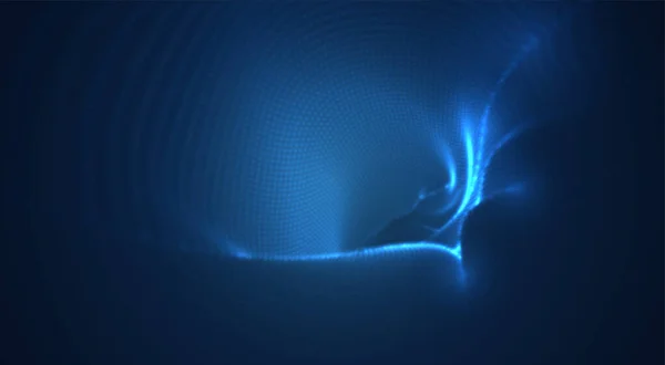Векторний Синій Світловий Потік Даних Віртуальному Просторі — стоковий вектор