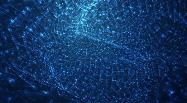 Векторний Синій Потік Світлових Частинок Кристалів Віртуальні Дані — стоковий вектор