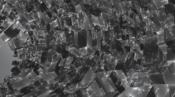 Vector Abstracto Cristal Una Vista Los Tejados Ciudad Gran Conjunto — Vector de stock