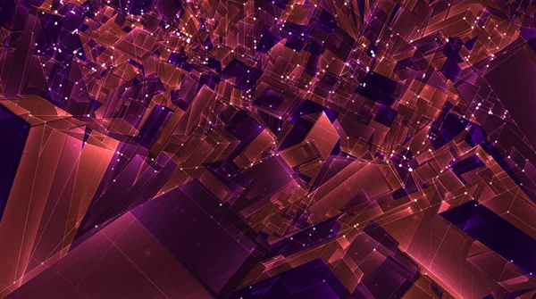 Векторный Абстрактный Кристалл Вид Крыши Города Большой Хаотичный Набор Стеклянных — стоковый вектор