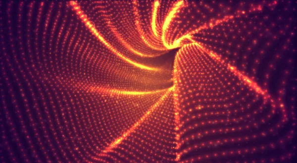 Vector Naranja Con Flujo Rojo Partículas Luminosas — Archivo Imágenes Vectoriales