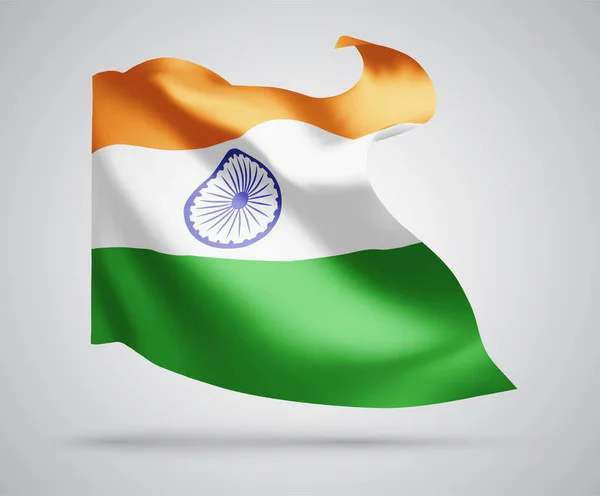 India Vettoriale Bandiera Isolata Sfondo Bianco — Vettoriale Stock