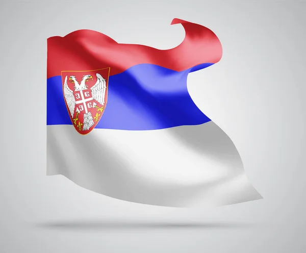 Servië Vector Vlag Geïsoleerd Witte Achtergrond — Stockvector