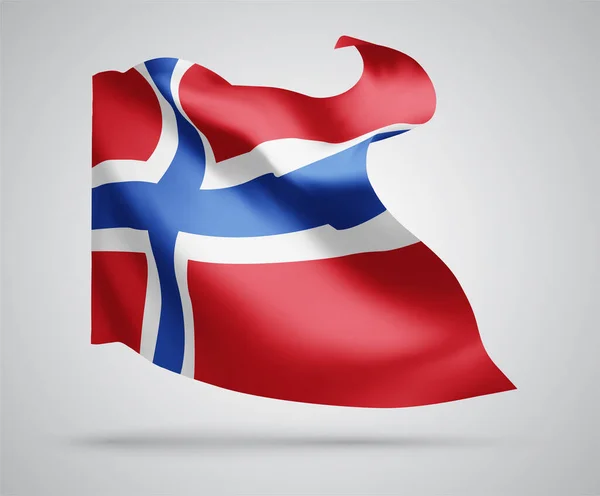 Noorwegen Vector Vlag Geïsoleerd Witte Achtergrond — Stockvector