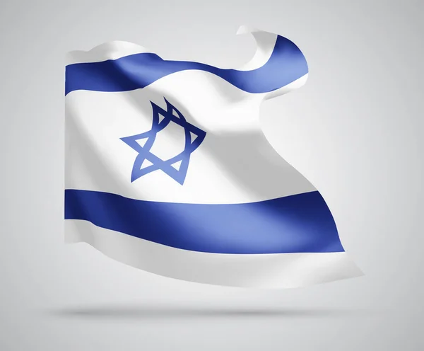 Israel Bandeira Vetorial Com Ondas Curvas Acenando Vento Sobre Fundo — Vetor de Stock
