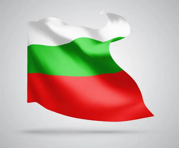 Bułgaria Flaga Wektora Falami Zakrętami Machającymi Wietrze Białym Tle — Wektor stockowy