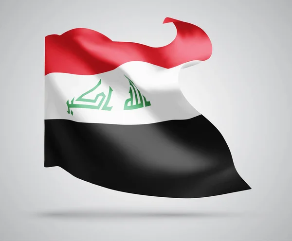 Irak Drapeau Vectoriel Avec Des Vagues Des Courbes Agitant Dans — Image vectorielle