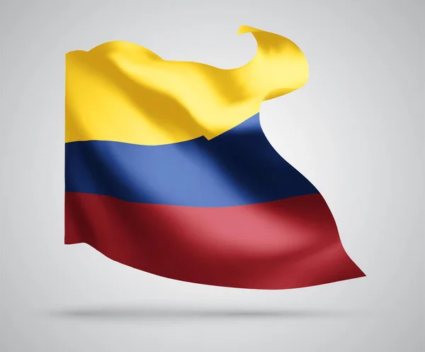 Colombia Vektor Flagga Med Vågor Och Böjar Viftar Vinden Vit — Stock vektor