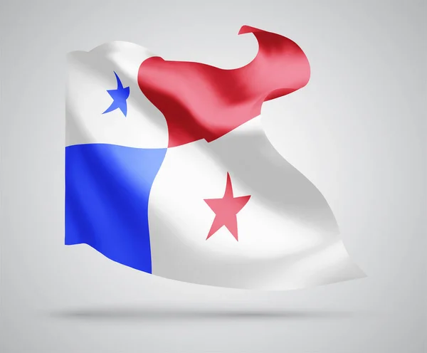 Panamá Bandera Vectorial Con Olas Curvas Ondeando Viento Sobre Fondo — Archivo Imágenes Vectoriales
