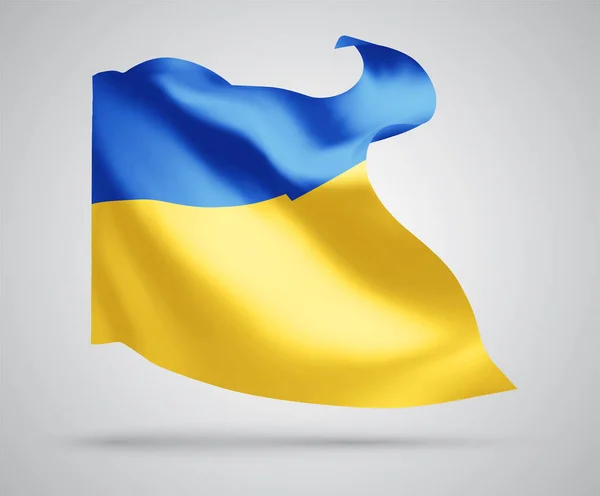 Ukraine Drapeau Vectoriel Avec Des Vagues Des Courbes Agitant Dans — Image vectorielle