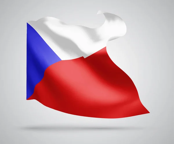 República Checa Bandera Vectorial Con Olas Curvas Ondeando Viento Sobre — Archivo Imágenes Vectoriales