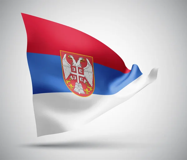 Sérvia Vetor Bandeira Isolada Fundo Branco — Vetor de Stock