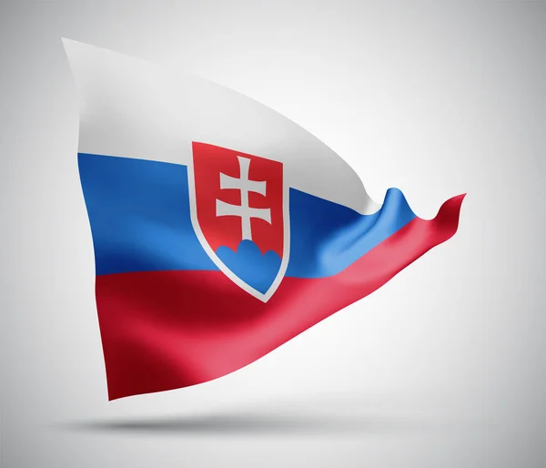 Eslovaquia Bandera Vectorial Con Olas Curvas Ondeando Viento Sobre Fondo — Archivo Imágenes Vectoriales