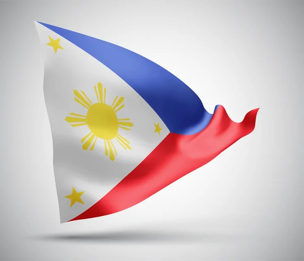 Filipinas Bandera Vectorial Con Olas Curvas Ondeando Viento Sobre Fondo — Archivo Imágenes Vectoriales