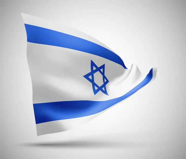 Israel Bandeira Vetorial Com Ondas Curvas Acenando Vento Sobre Fundo — Vetor de Stock