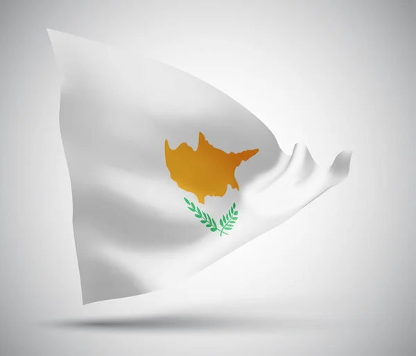 Zypern Vektorfahne Mit Wellen Und Kurven Die Wind Vor Weißem — Stockvektor