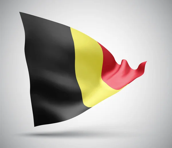 Βέλγιο Σημαία Διάνυσμα Κύματα Και Στροφές Κυματίζει Στον Άνεμο Λευκό — Διανυσματικό Αρχείο