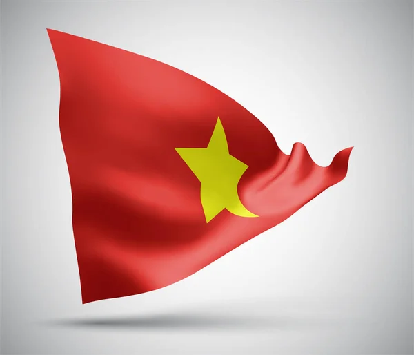 Βιετνάμ Διανυσματική Σημαία Κύματα Και Στροφές Κυματίζει Στον Άνεμο Λευκό — Διανυσματικό Αρχείο