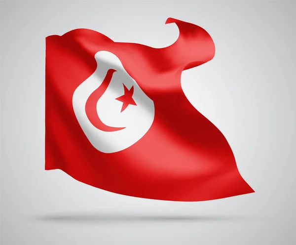 Tunezja Flaga Wektora Falami Zakrętami Machającymi Białym Tle Ilustracja Stockowa