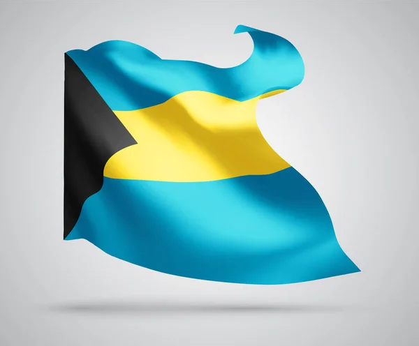 Bahamy Flaga Wektora Falami Łukami Machającymi Wietrze Białym Tle Wektory Stockowe bez tantiem