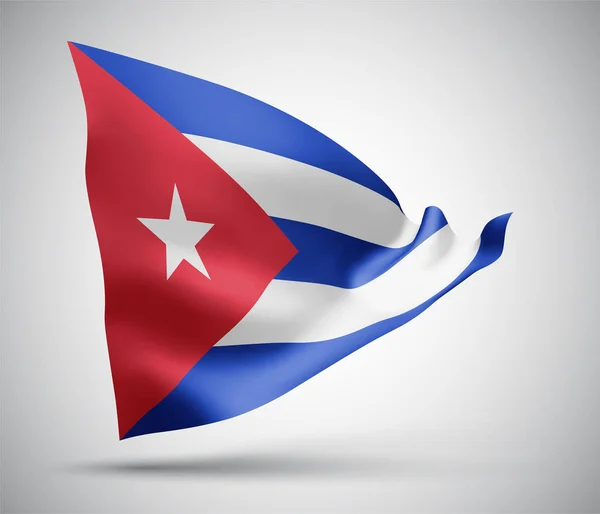 Куба Векторный Флаг Волнами Изгибами Машущими Ветру Белом Фоне Лицензионные Стоковые Векторы