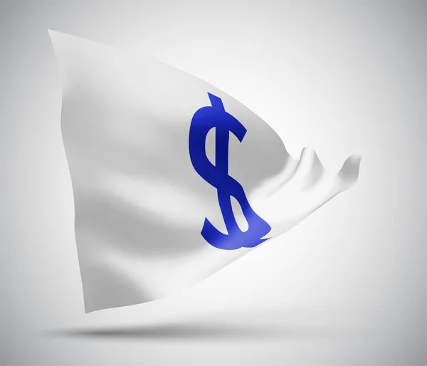 Dólar Moeda Vetor Bandeira Isolada Fundo Branco — Vetor de Stock