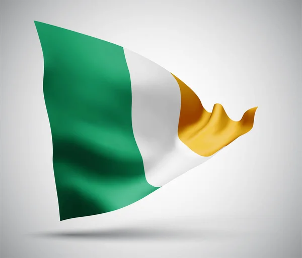 Irlandia Flaga Wektora Falami Łukami Machającymi Wietrze Białym Tle Ilustracja Stockowa