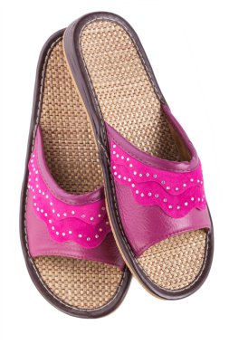 bir çift pembe ev terliği