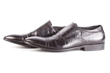 Erkekler için deri ayakkabı. Beyaz arka plan üzerinde nesne izole