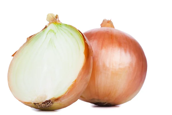 Onion cut in half isolated on a white background. — Stock Photo, Image