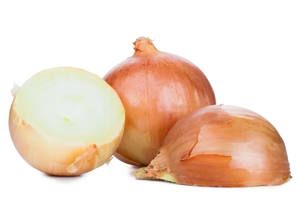 Onions cut in half isolated on a white background. — Stock Photo, Image