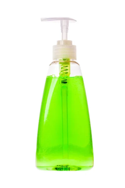 Izolované ruky sanitizer dávkovač tekutého mýdla na bílém pozadí — Stock fotografie