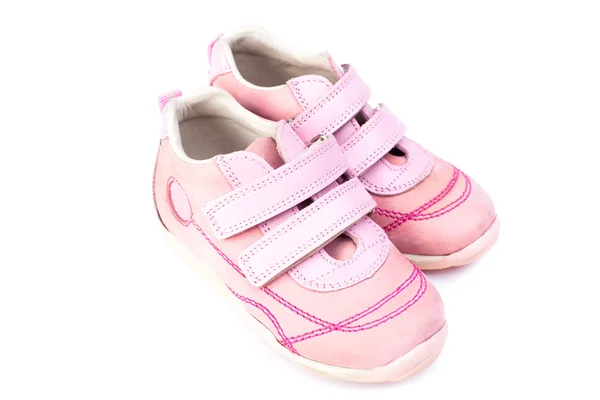 Chaussures pour petites filles isolées sur fond blanc — Photo