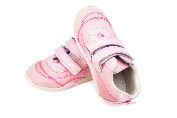 Schuhe für kleine Mädchen isoliert auf weißem Hintergrund — Stockfoto