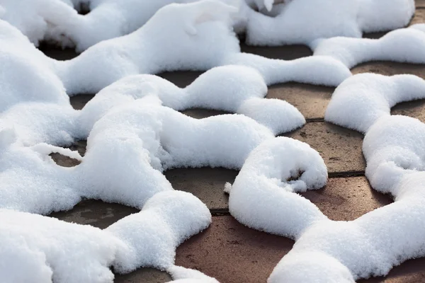 冬時間で、石畳のショットを閉じる — ストック写真