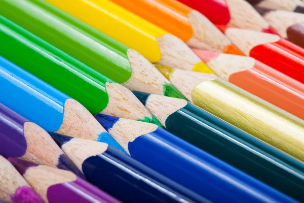 Colorful pencils closeup macro shot — Stock Photo, Image