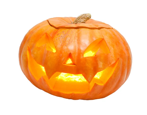 Halloween jack-o-lantern isolated on white Royalty Free Stock Images
