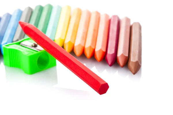 Colorful crayons closeup macro shot — Stock Photo, Image