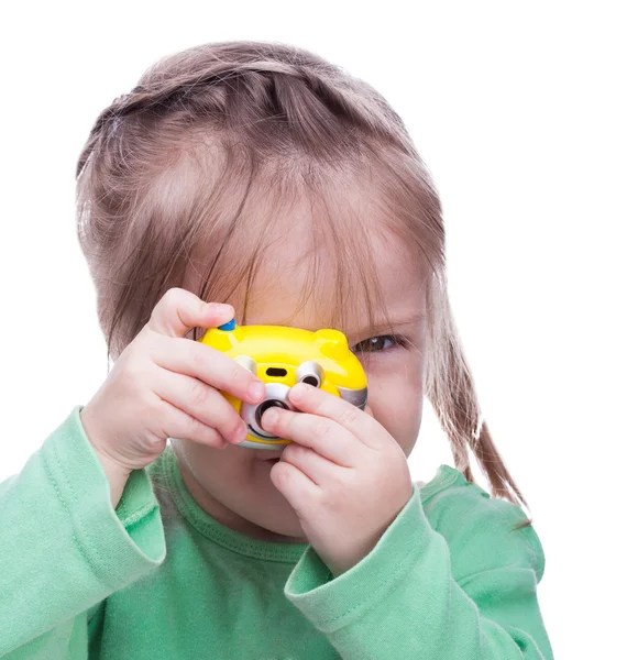 Beauté bébé photographe sur blanc — Photo