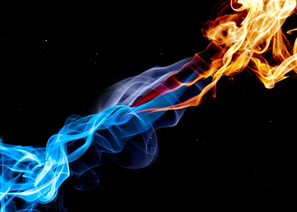 Blue and red fire — Stock Photo, Image