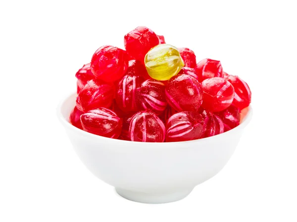 Ball shaped candy in bowl — Stock Photo, Image