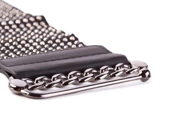 Cinturão preto com strass fivela — Fotografia de Stock