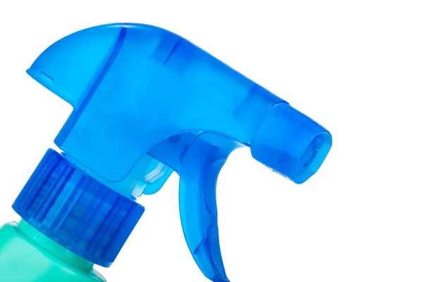 Hand squirting a bottle of cleaning spray — Stock Photo, Image