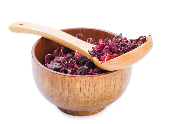 Tigela de chá aromático Hibiscus — Fotografia de Stock