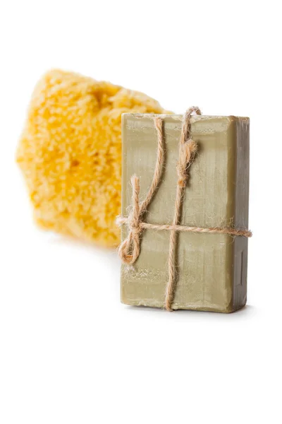 Soap and a sponge — Stock Photo, Image