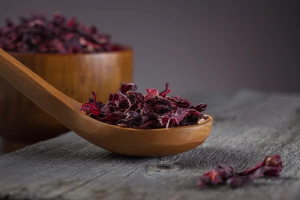 Bowl of aromatic Hibiscus tea — Stock Photo, Image