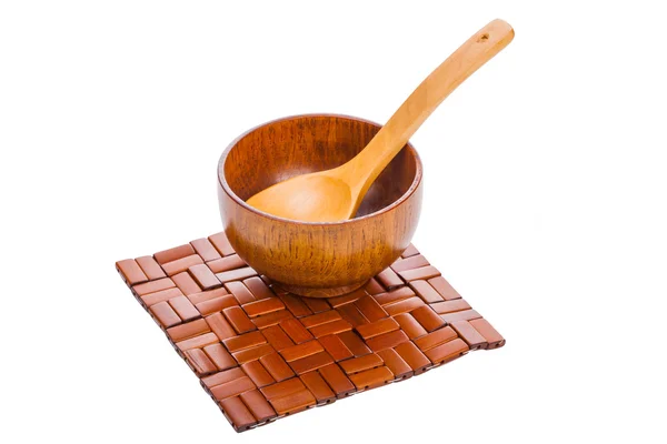 Wood bowl and spoon — Stock Photo, Image