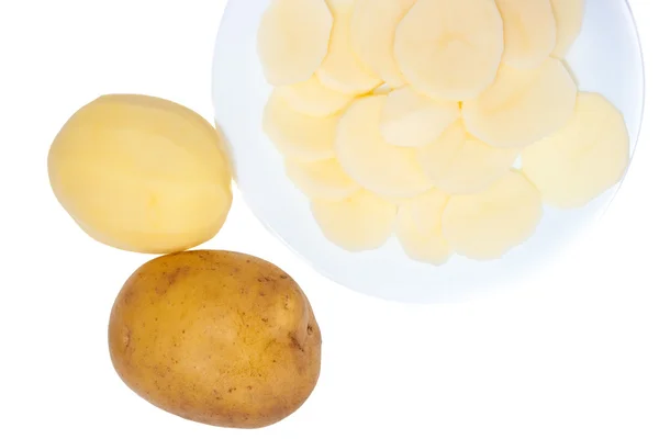 Kartoffeln auf weiß — Stockfoto