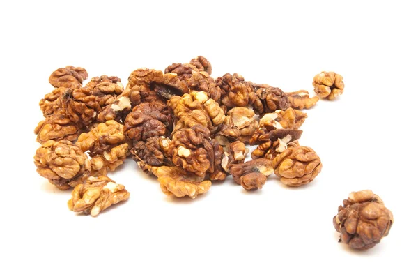 Орехи на белом — стоковое фото